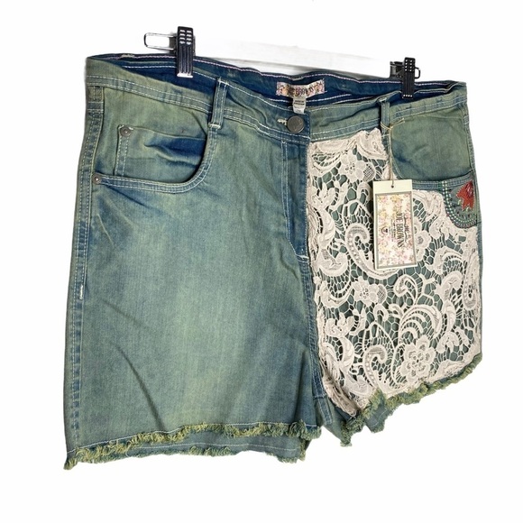 Festival Denim and Lace Short 90’s Y2K - Picture 6 of 15